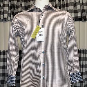 ROBERT GRAHAM Striped Shirt size S FREE FREE SHIP